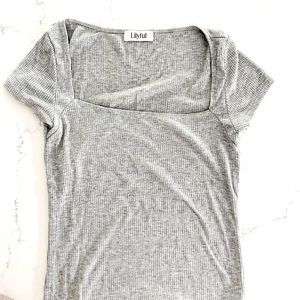 Lilyful Grey Ribbed T-shirt